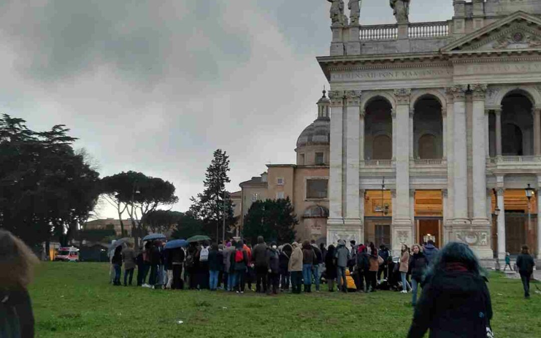 Davide Tutino a San Giovanni con gli Studenti contro il green pass